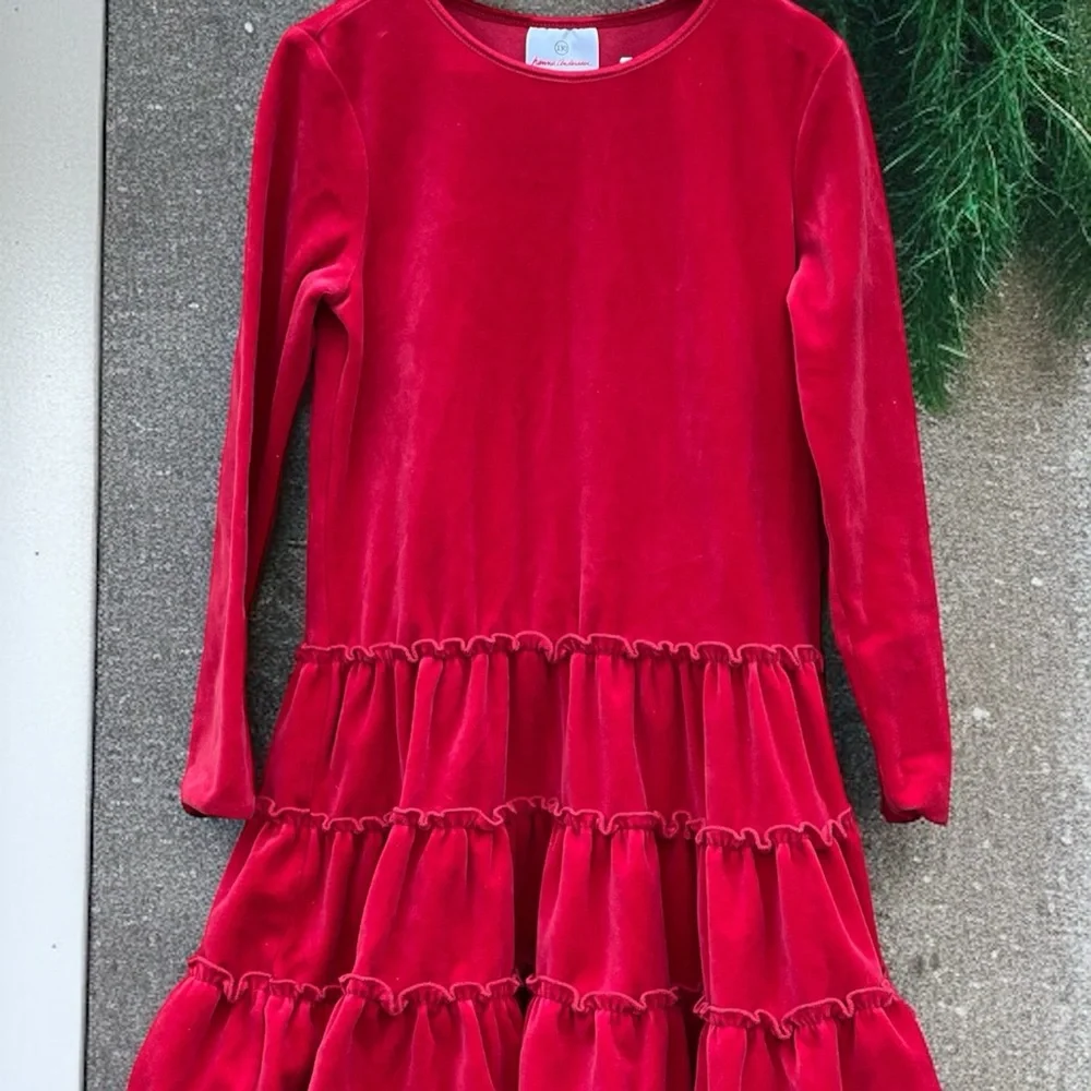 Hanna Andersson Velour Tiered Dress